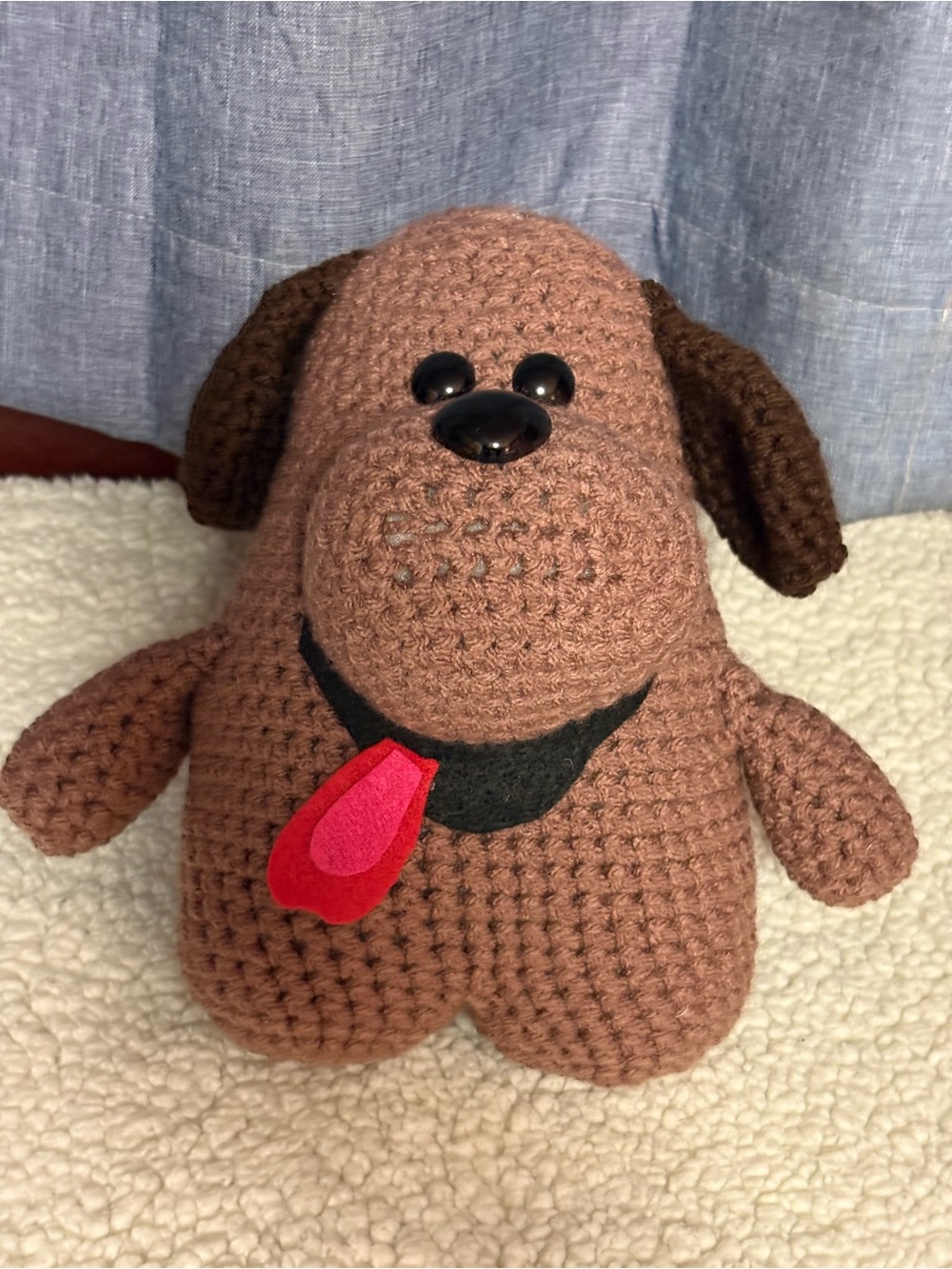 ‘Chocolate’- Brown Plush Crochet Dog